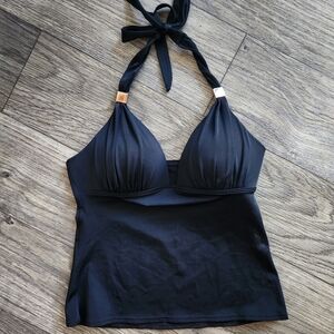Victorias Secret Very Sexy Black Halter Swim Padded Top Size M